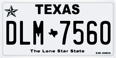 TX license plate DLM7560