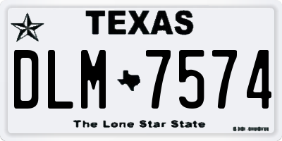TX license plate DLM7574