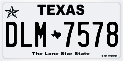 TX license plate DLM7578