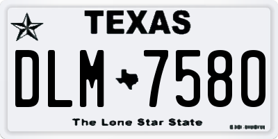 TX license plate DLM7580