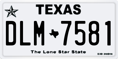 TX license plate DLM7581
