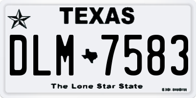 TX license plate DLM7583