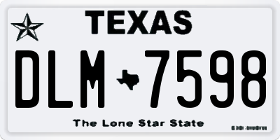 TX license plate DLM7598