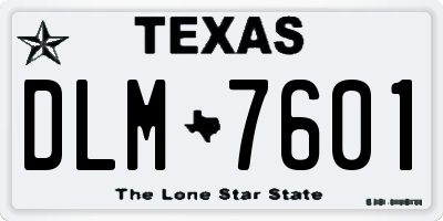 TX license plate DLM7601