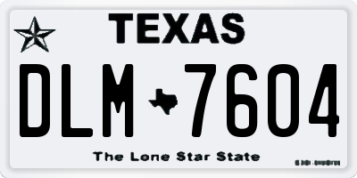TX license plate DLM7604