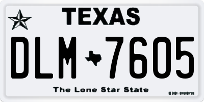 TX license plate DLM7605