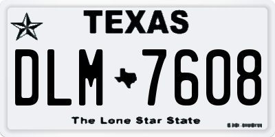 TX license plate DLM7608