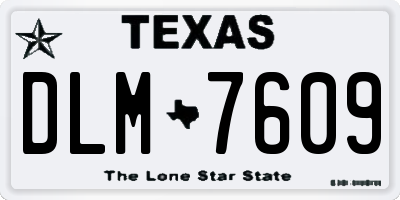 TX license plate DLM7609
