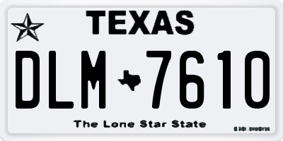TX license plate DLM7610