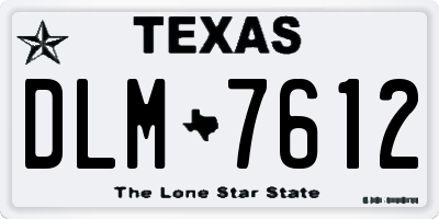 TX license plate DLM7612