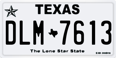 TX license plate DLM7613