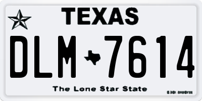TX license plate DLM7614