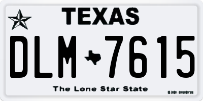 TX license plate DLM7615