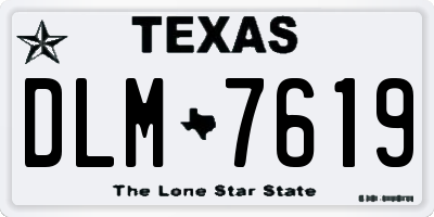 TX license plate DLM7619