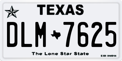 TX license plate DLM7625