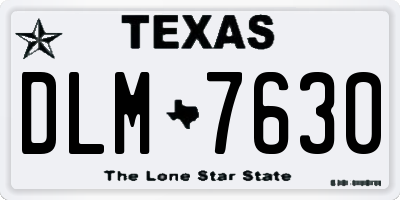 TX license plate DLM7630