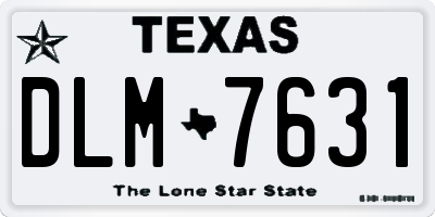 TX license plate DLM7631
