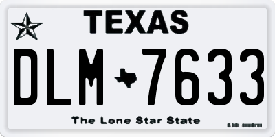 TX license plate DLM7633