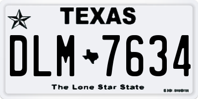 TX license plate DLM7634