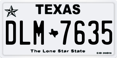 TX license plate DLM7635