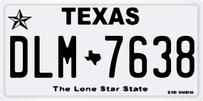 TX license plate DLM7638