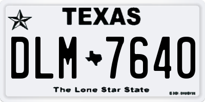 TX license plate DLM7640