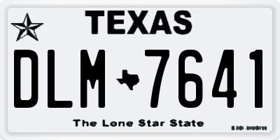 TX license plate DLM7641