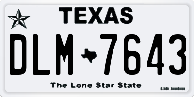 TX license plate DLM7643