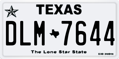 TX license plate DLM7644