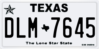 TX license plate DLM7645