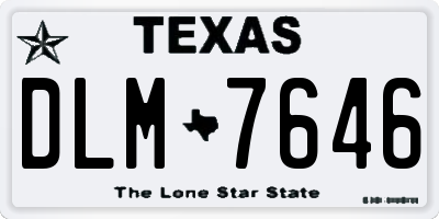 TX license plate DLM7646