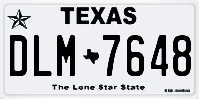 TX license plate DLM7648