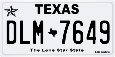 TX license plate DLM7649