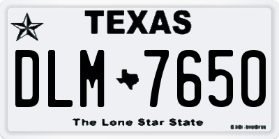 TX license plate DLM7650