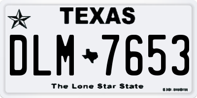 TX license plate DLM7653