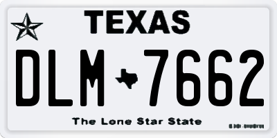 TX license plate DLM7662