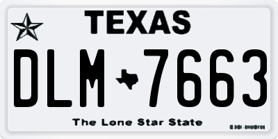 TX license plate DLM7663