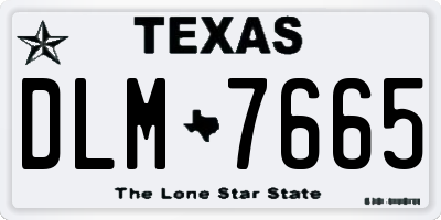 TX license plate DLM7665