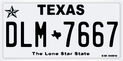 TX license plate DLM7667