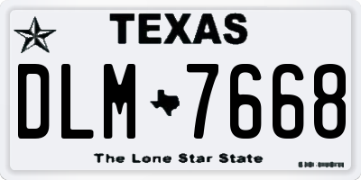 TX license plate DLM7668