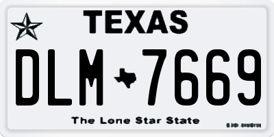 TX license plate DLM7669