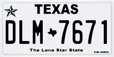 TX license plate DLM7671