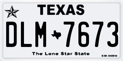 TX license plate DLM7673