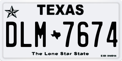 TX license plate DLM7674