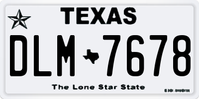 TX license plate DLM7678