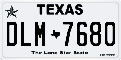 TX license plate DLM7680
