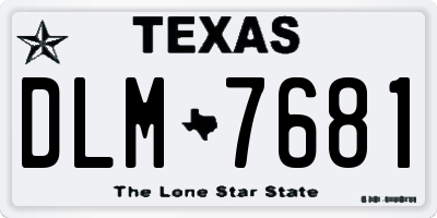 TX license plate DLM7681