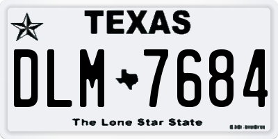 TX license plate DLM7684