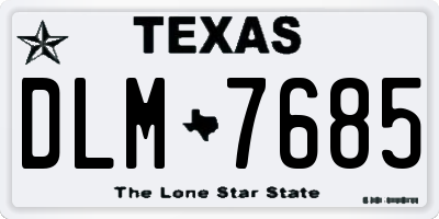 TX license plate DLM7685