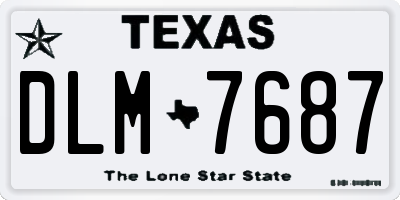 TX license plate DLM7687